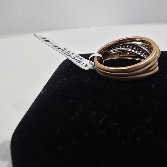 NWT ✅18K YG Diamond Ring Set in Pavé brilliant-cut diamonds, .91ctw SZ 7 ⭐ NEW